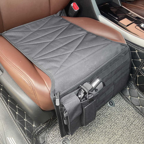 HOFENTIGU 1911 Tactical Seat Covers Car Seat Pistol Holster Molle Panel with Zipper Pocket Holster for Concealed Carry