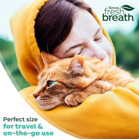 TropiClean Fresh Breath Drops for Cats, Travel Size Cat Mouthwash, 2.2 oz Water Additive