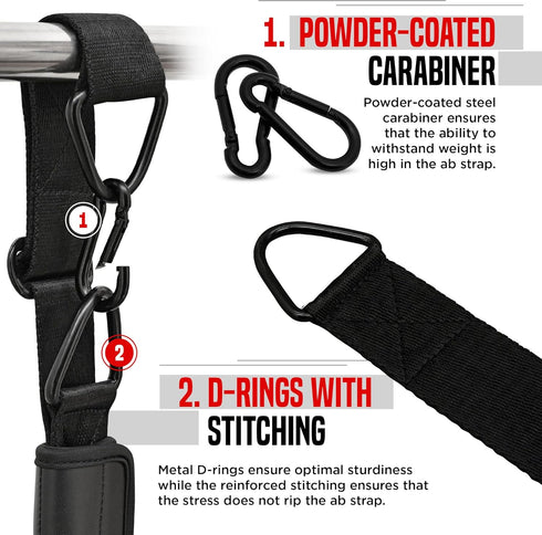 RDX AB Straps for Pull Up Bar Hanging (Pair), Maya Hide Leather Padded Arm Support Slings for Fitness Workout