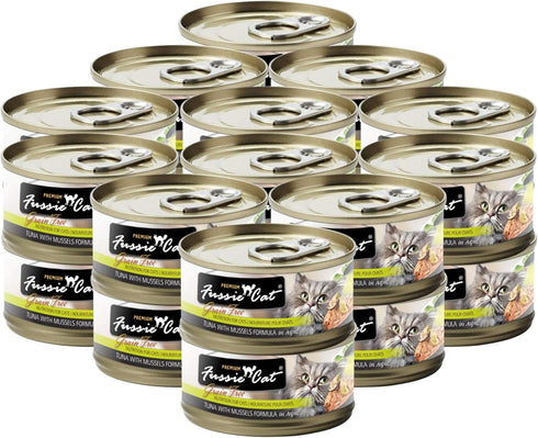 Fussie Cat Premium Tuna with Mussels in Aspic Grain-Free Wet Cat Food, 2.82 oz (Case of 24)