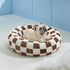 Lesure Donut Small Dog Bed - Brown Round Cat Bed for Indoor Cats, Anti-Anxiety Calming, Washable Plush & Anti Slip