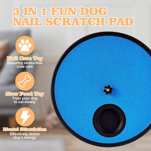 Swirge 3 1 in Rotatable Dog Scratch Board with Food Storage Compartment Box Round Stress-Free Scratch Pad ABS Nail
