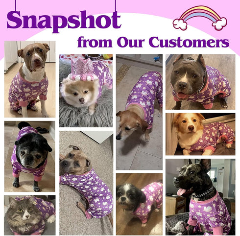 KYEESE Velvet Dog Pajamas for Medium Sized Dogs, Soft Pjs with Unicorn Pattern, 2X-Large