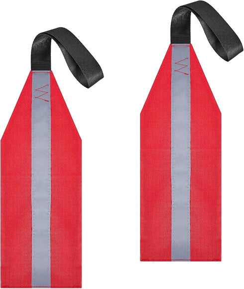 Frienda 2 Pieces Safety Travel Flag for Kayak Canoe - Red Warning Flag with Webbing for Towing Accessories