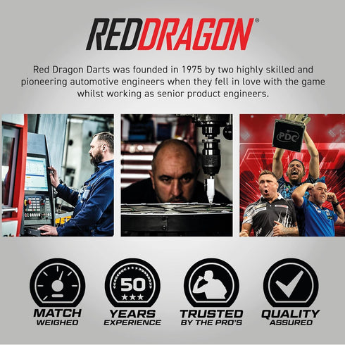 Red Dragon Sidewinder 30g Tungsten Steel Darts with Flights and Stems