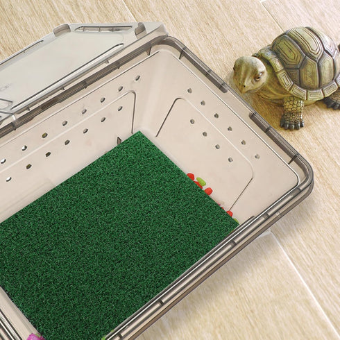 GANAZONO Fish Tank Artificial Grass Turf for Turtle Basking Platform, Reptile Supplies, Dark Green