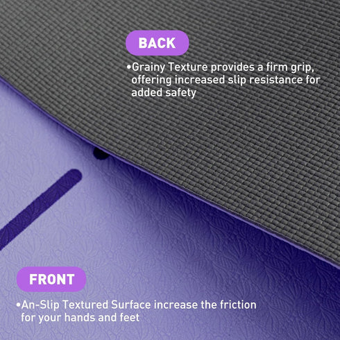 Yoga Mat 8mm Thick - Non-Slip Workout Mat 72"x 26"x 0.24" with Alignment Mark for Yoga, Pilates & Floor Workouts