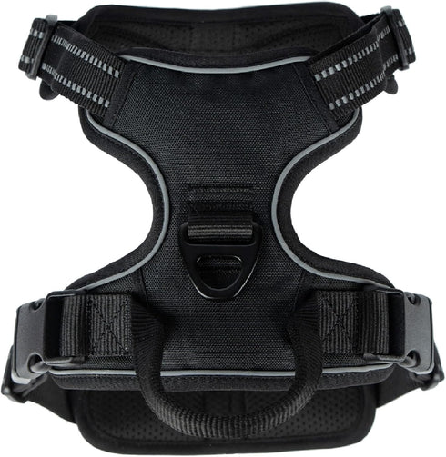 Voyager No Pull Dog Harness for Small Dogs, Adjustable Soft but Strong Pet Harness with Dual Leash Attachments, Black