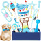 11 Pcs Dog Birthday Toy Set - Puppy Birthday Cake, Squeaky Toys, Plush Toy, Rope Toys, Gift Box (Blue)