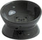 Ceramic Elevated and Tilted Cat Food Bowl, Dishwasher Safe, White (Gray)