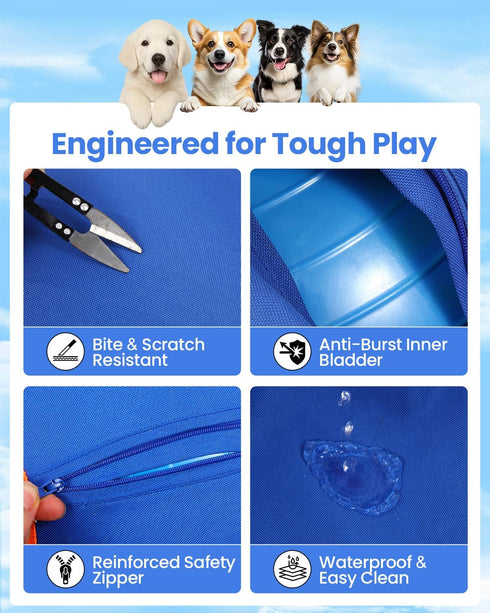 25-Inch Herding Ball for Dogs, Giant Fun Play Toy for Large & X-Large Breeds, Heavy-Duty Inflatable Ball with Strong
