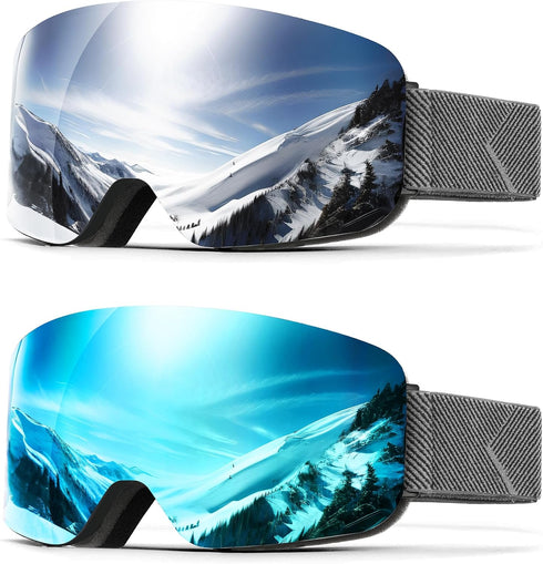 Ski Goggles for Men and Women, Anti-fog Snowboard Goggles with UV Protection