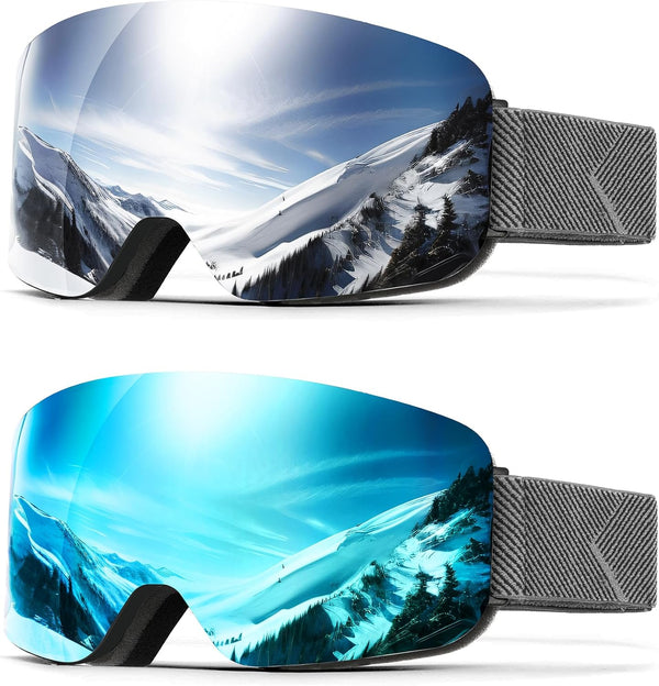 Ski Goggles for Men and Women, Anti-fog Snowboard Goggles with UV Protection
