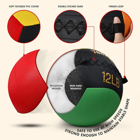 Yes4All Wall Ball, Soft Leather Weighted Medicine Ball for Dynamic Multifunctional Exercise, 6lbs - 30lbs