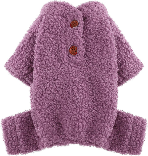 Small Dog Sweater, Fleece Puppy Jammies for Small Dog Girl Boy, 4 Leg Dog Pjs for Chihuahua Yorkie, Spring Winter Warm