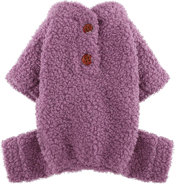 Small Dog Sweater, Fleece Puppy Jammies for Small Dog Girl Boy, 4 Leg Dog Pjs for Chihuahua Yorkie, Spring Winter Warm