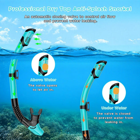 Set Swimming Packages Snorkeling Gear for Adults, Dry Snorkel, Mask Adult, Diving Scuba Mask, Scuba Gear, Goggles