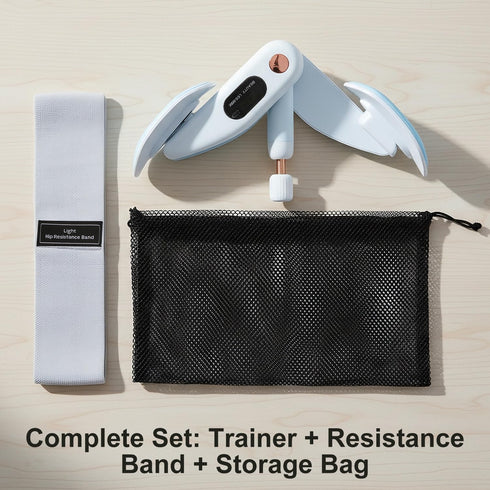 Counter, Inner Thigh & Pelvic Floor Trainer for Women, Adjustable Hip Toner with LED Compact Kegel Exercise Device