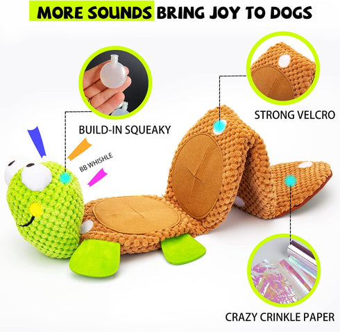lilfrd Dog Puzzle Toys - Enrichment Squeaky Crinkle Snuffle Treat Dispensing Smart Dog Toys for Boredom