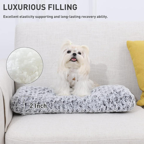 KSIIA Washable Dog Bed, Deluxe Plush Dog Crate Beds, Fluffy Comfy Kennel Pad, Anti-Slip Pet Sleeping Mat for Large,