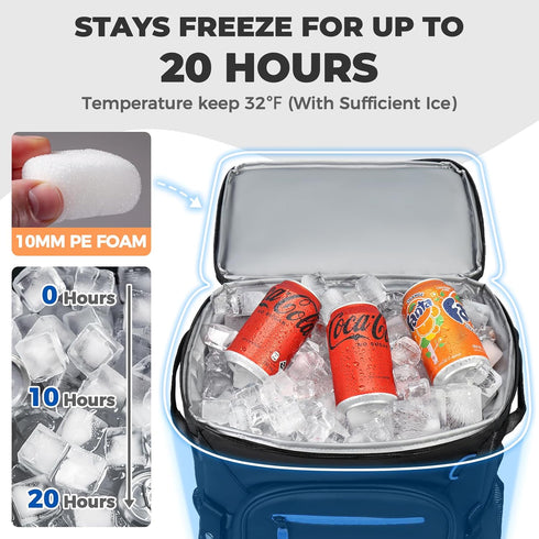 Heytrip Backpack Cooler, Insulated Waterproof Bag for 36/54 Cans, 20 Hours Cold Retention for Camping