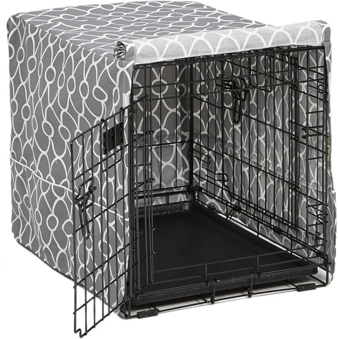 MidWest Homes for Pets Small Dog Crate Cover, Teflon Fabric Protector, Fits Most 24-inch Crates, Gray