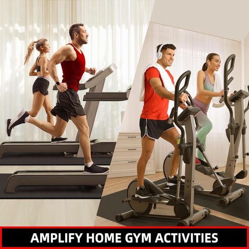 Treadmill Mat - 7'x3'/6.3'x32.5'/6'x3'/5.8’x2‘/4'x2', 6mm Thick High-Density Mat for Exercise Bike and Gym Flooring