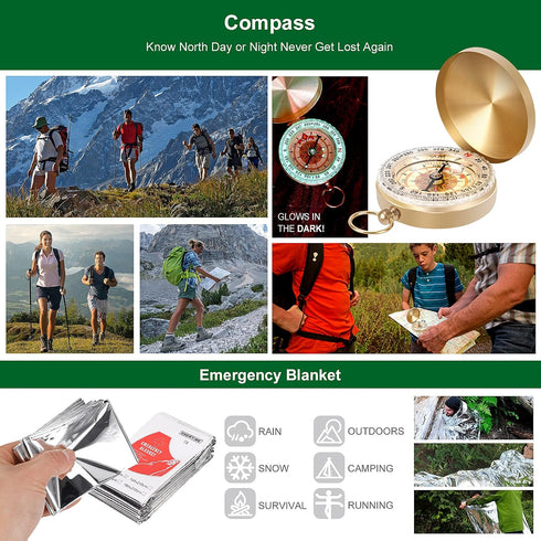 Gifts for Men, Dad, Husband, Teenage Boy - 28 in 1 Survival Kit, Emergency Tactical Equipment Supplies