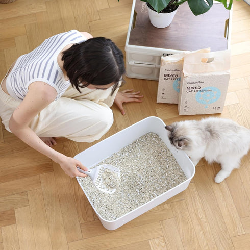 FUKUMARU Tofu Cat Litter, Super Ultra Absorbent, Dust Free, Flushable, 16.5 LBS (3 Packs)