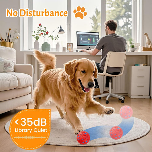 morhandisn IP54 Dog Balls: Interactive Dog Ball, Self-Moving Dog Toy with Auto-Rolling & Bouncing, E-TPU Material