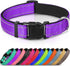 Joytale Reflective Dog Collar - Soft Neoprene Padded Breathable Nylon, Adjustable for Medium Dogs, Purple, M