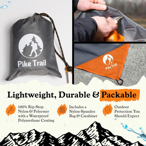 Pike Trail Pocket Beach Blanket, 60 in X 56 in, Lightweight Sand Proof, Waterproof for Outdoor Use
