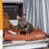Furhaven Water-Resistant Cooling Gel Dog Bed - Medium/Small Dogs, Removable Washable Cover, Indoor/Outdoor, Chestnut