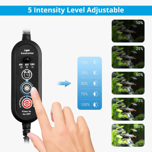 NICREW Submersible RGB Aquarium Light, Multicolor LED Light with Timer and Remote Controller, 11 Inches