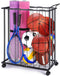 TOBWOLF Large Garage Ball Storage Rack with Wheels, Sports Equipment Organizer Rolling