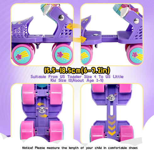 2-5 SULIFEEL Kids Adjustable Quad Roller Skates,Toddler Beginner Roller Skates for Girls and Boys Age Years Old