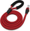 Dog Leash, Braided Rope Traction, Walking Training Lead for Medium/Large Dogs (1/2", 6FT, Red)