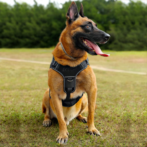 Tactical Dog Harness for Large Medium Small Dogs, Military Molle Vest with Hook & Loop Panels for Reflective Training