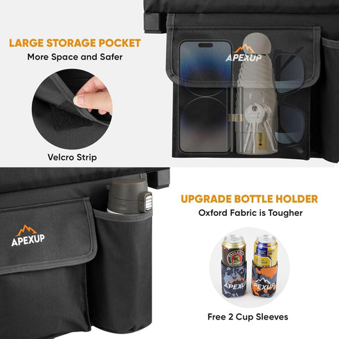 APEXUP Stadium Seats with Back Support, Portable Bleacher Seat with Large Pocket and Cup Holder, Wide Stadium Chair