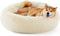 Bedsure Calming Dog Bed for Medium Dogs, Donut Washable Pet Bed, Anti-Slip Round Fluffy Faux Fur, Oat Milk