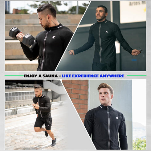 Kewlioo Pro Men's Sauna Shirt - Heat Trapping Long Sleeve for Gym Workouts