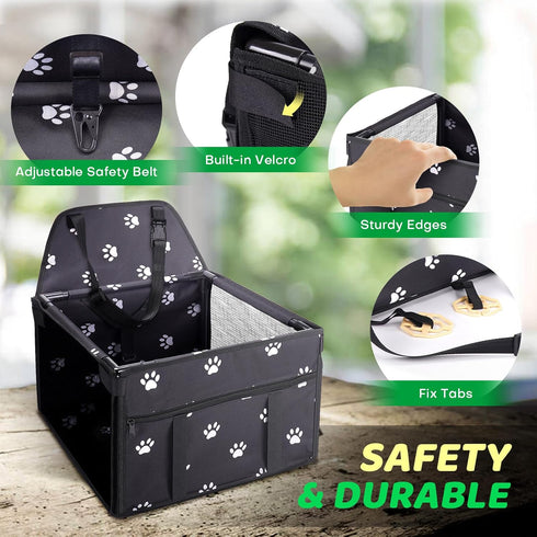Small Dog Car Seats for Small Dogs - Upgrade Folding Pet Car Seat with PVC Frame Construction