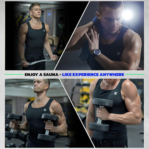 Kewlioo Men's Heat Trapping Pullover Sweat Enhancing Vest - Sauna Suit Shirt Compression Vest Shapewear Top for Gym