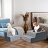 OYLZ 4 18" Dog Stairs Pets Steps Gray Pet Ladder for Sofa Couch and Bed Made of High Density Sponge Stairs