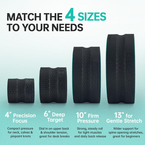 500lbs Back Wheel Foam Roller Targeted Back & Neck Relief, Lumbar Spine Stretcher, Spinal Decompression Stretcher