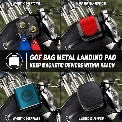 Golf Bag Metal Landing Pads for Magnetic Golf Towel - Quick Access to Golf Equipment and Accessories, Golf Gift