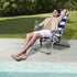 WISLAS Backpack 5-Position Folding High Beach Chair with Headrest & Cup Holder - Portable Aluminum Adjustable Reclining