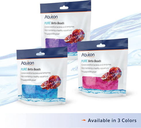 Aqueon Pure Betta Beads, Blue Color