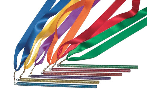Sportime Rainbow Ribbon Wands, Set of 6, 36 Inches - 004549