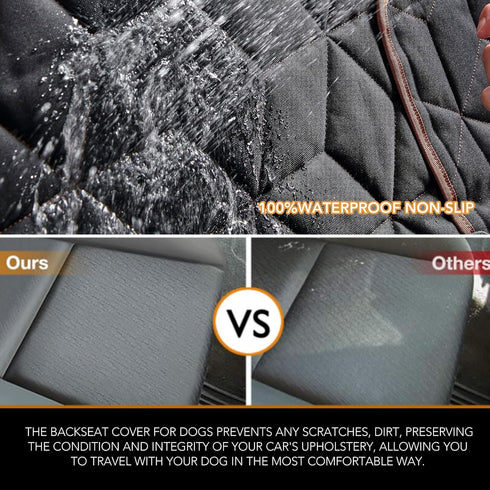 Petiza Dog Car Seat Cover for Back Seat, Heavy-Duty Non-Slip Waterproof Car Bench Protector for Pets,Compatible